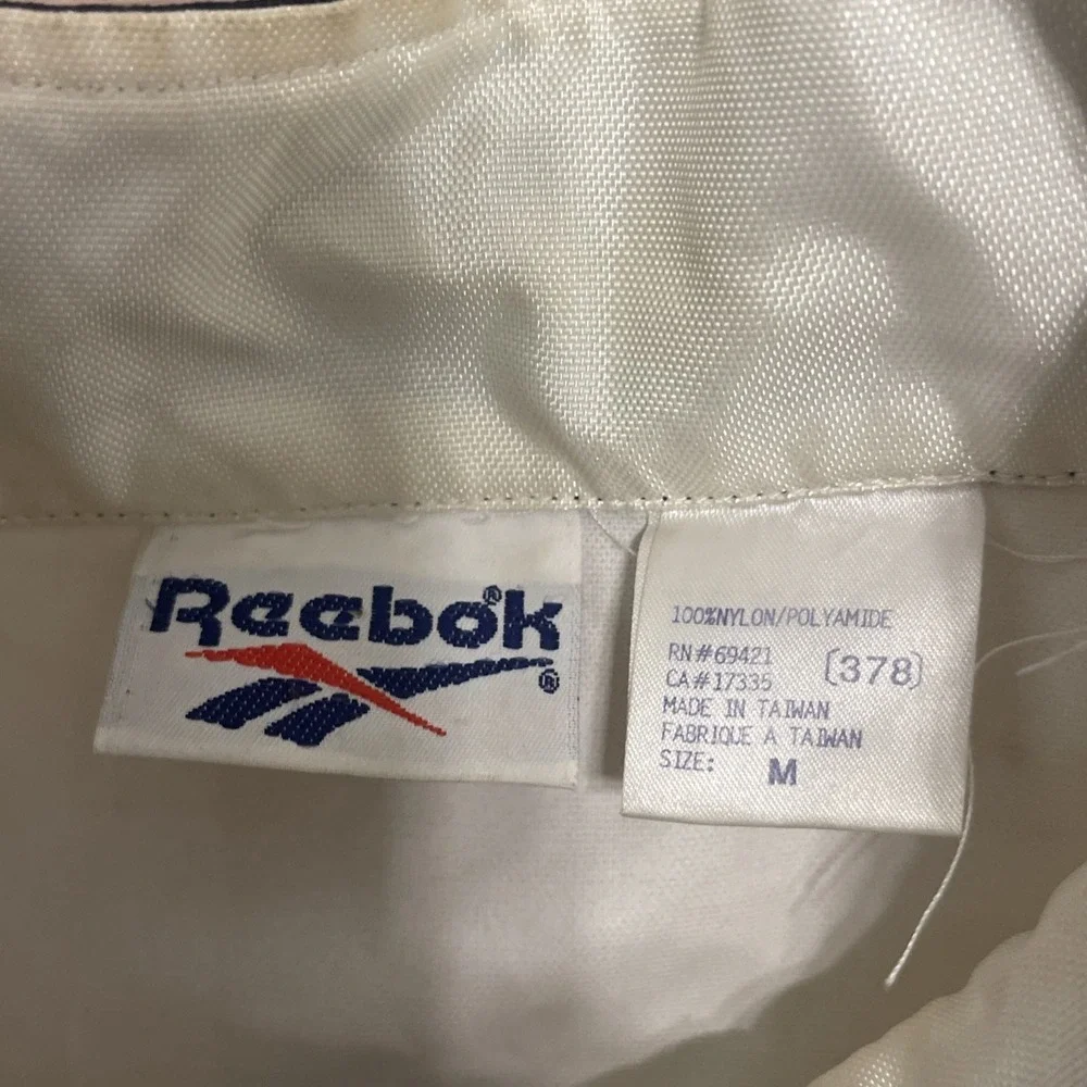 Vintage Reebok Men's Large Long Sleeve White Jacket Medium Logo Spellout
